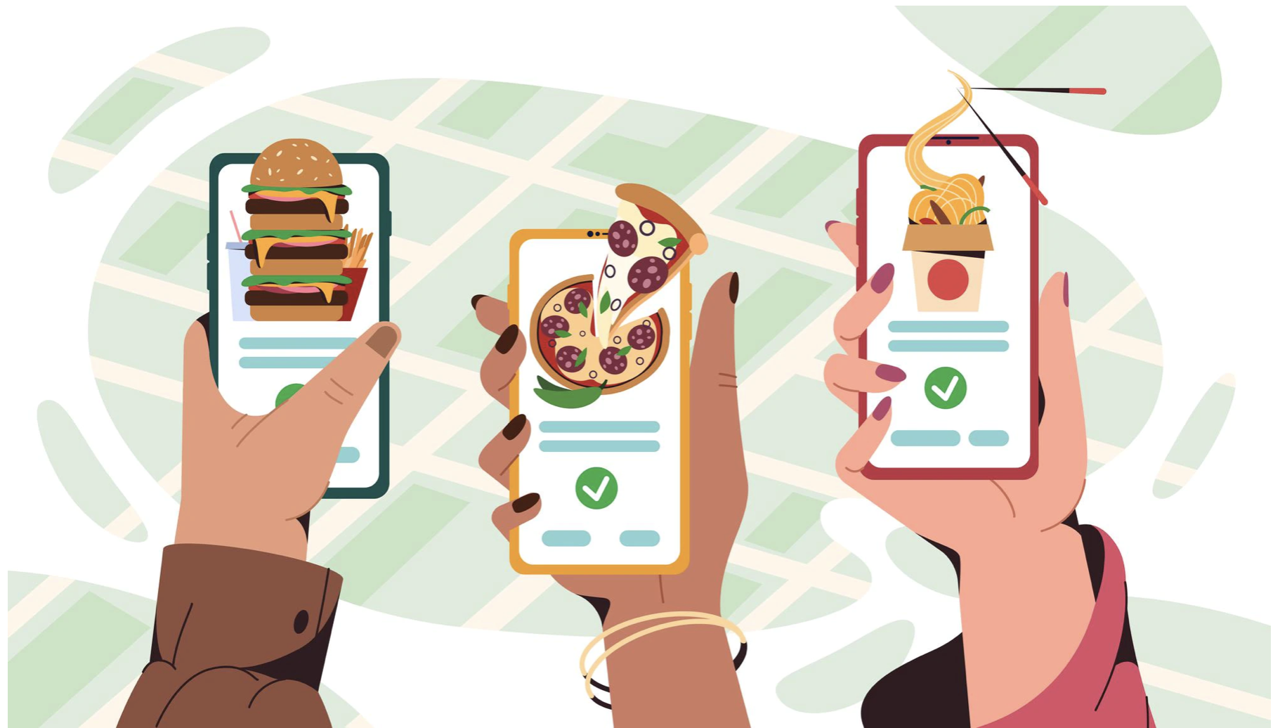 many people ordering food from online marketplace